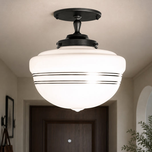 Foria French Vintage Domed Glass Ceiling Light