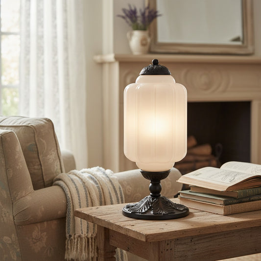 French Retro Textured Glass Eloise Table Lamp