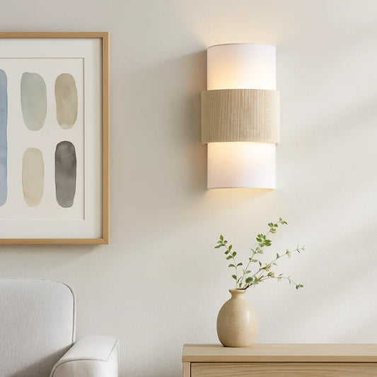 Freya Nordic Minimalist Linen Cylindrical Wall Light