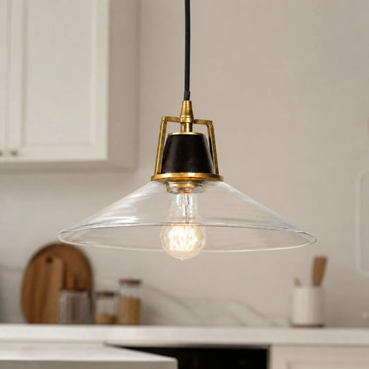 Galene Modern Mini Cone Metal Glass Pendant Light