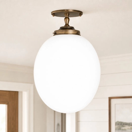Garethyn Modern Egg Globe Semi-Flush Ceiling Light