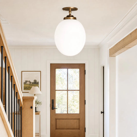 Garethyn Modern Egg Globe Semi-Flush Ceiling Light