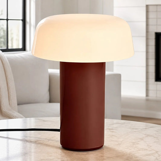 Gavyn Modern Geometric Mushroom Colorful Glass Table Lamp