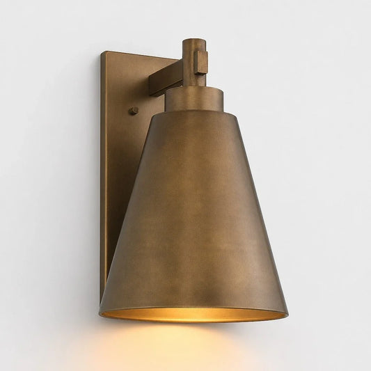 Gethin Industrial Outdoor Conical Metal Wall Sconce