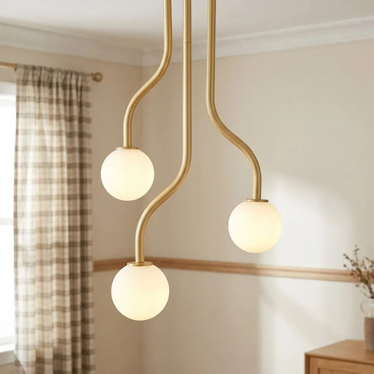Gideon Modern Curved Arm Cluster Sphere Chandelier