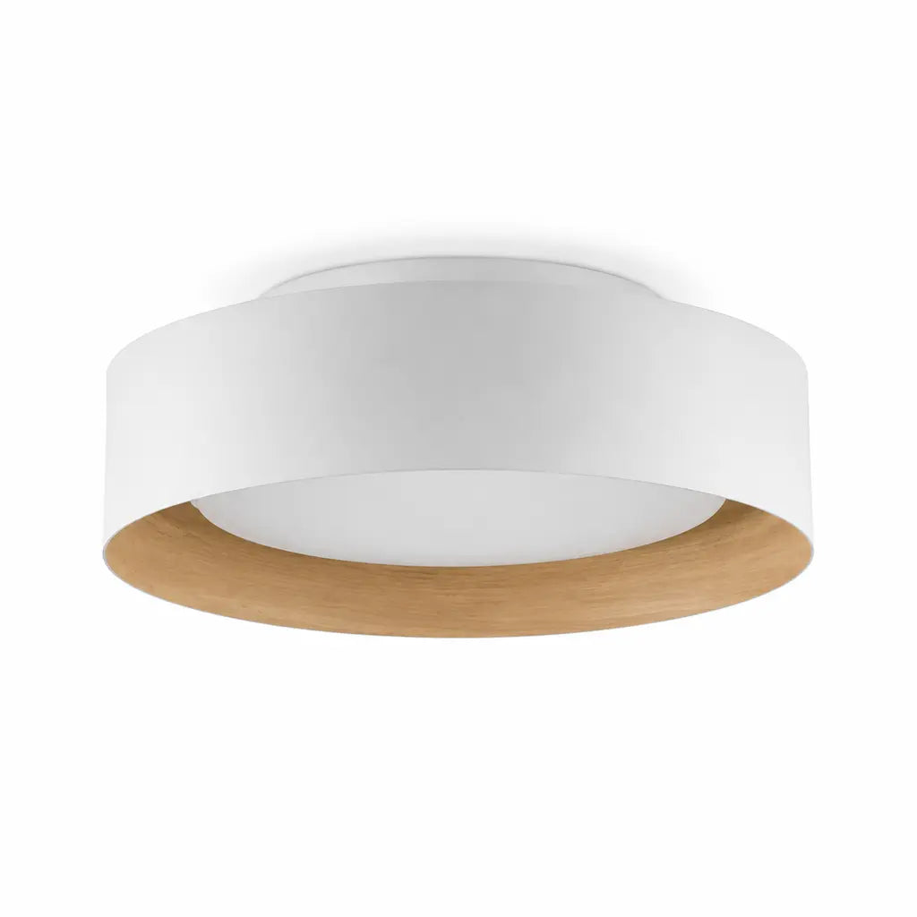 Giselle Modern Glass Flush Mount Ceiling Light, White/Natural, switched-off white-background view