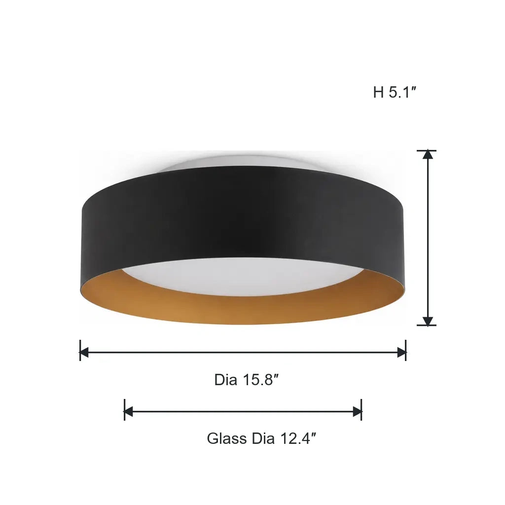 Giselle Modern Glass Flush Mount Ceiling Light, Shared, dimension diagram