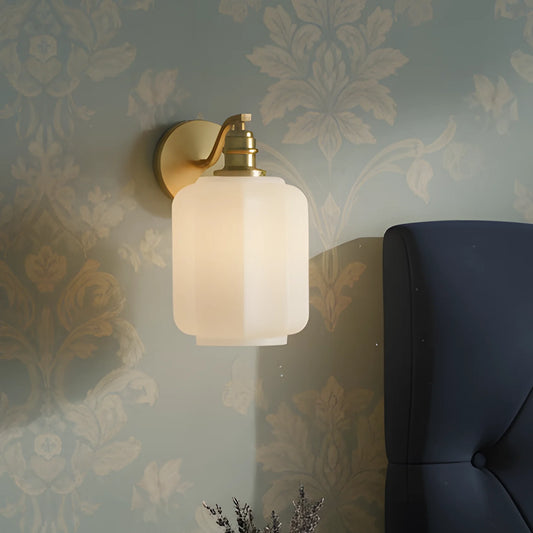 Glauce Modern Lantern Glass Brass Wall Sconce