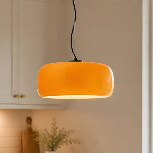 Glenys Modern Round Glass LED Pendant Light