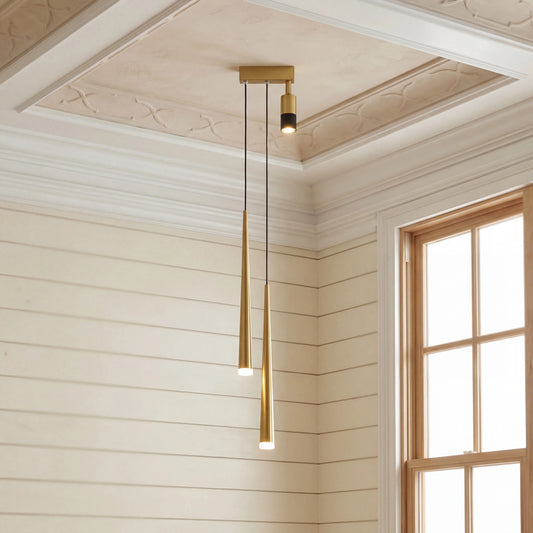 Golden Pendant Chandelier for Bedroom & Living Room Décor