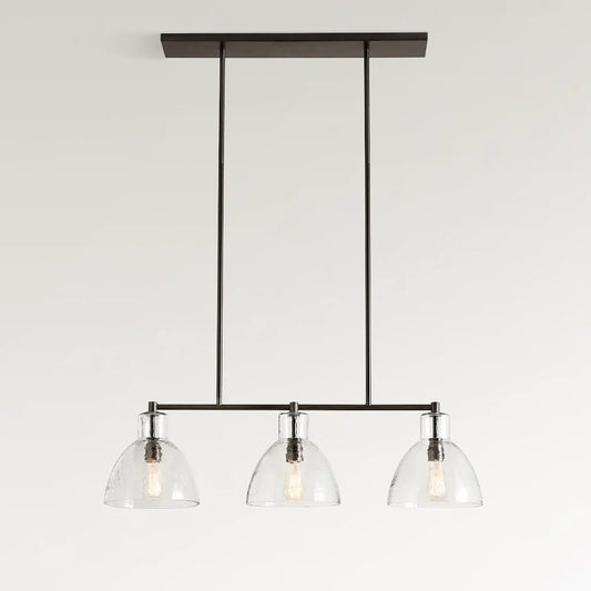 Gravyn Modern Minimalist 3-Light Linear Glass Pendant Lamp