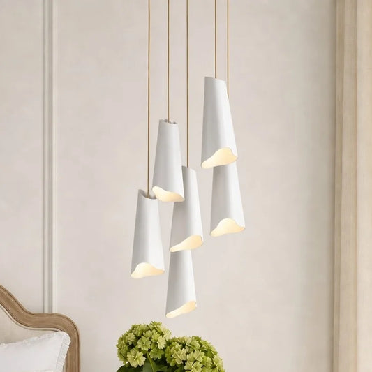 Gwynetha Modern Flared Cone Ceramic Multi-Light Chandelier