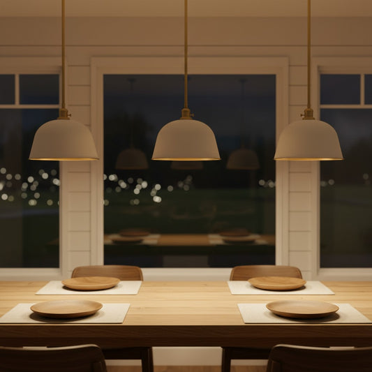 Half Dome Brass Metal Diffuser Bell Pendant Light for Kitchen Islands