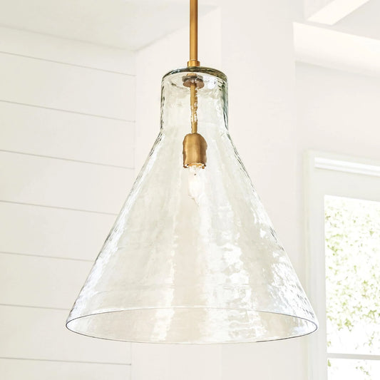 Ursa Hammered Glass Cone Pendant Light
