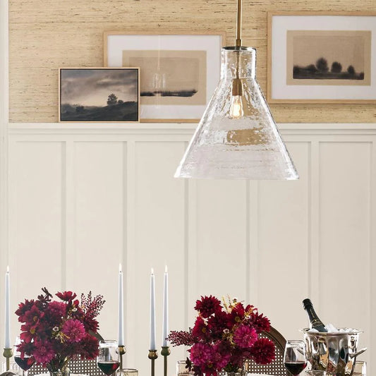 Ursa Hammered Glass Cone Pendant Light