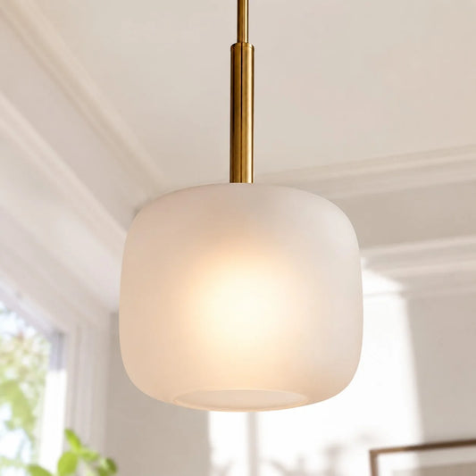 Hannah Modern Brass Frosted Glass Pendant Light