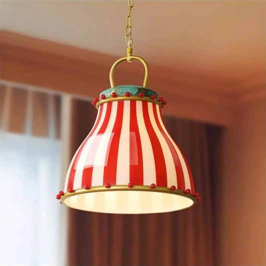 Harvie Circus Striped Glass Pendant Light
