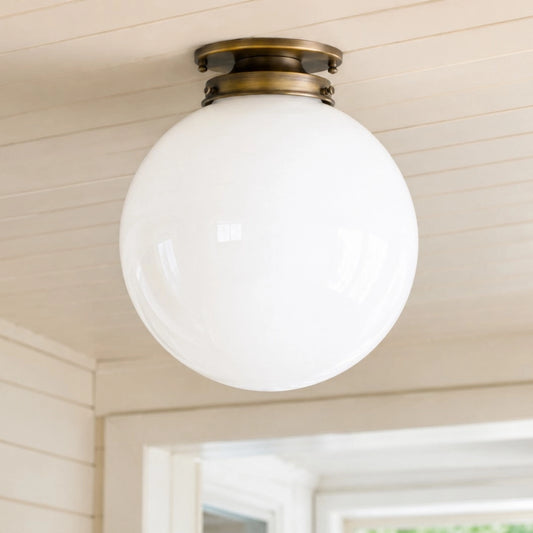 Haveris Modern Glass Opal Globe Ceiling Lamp
