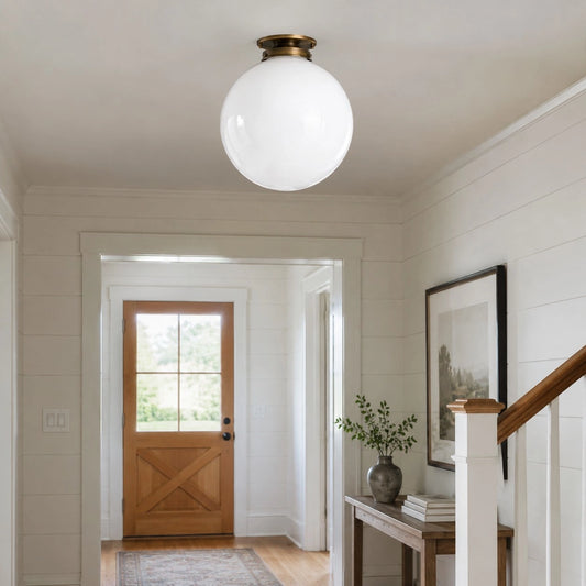 Haveris Modern Glass Opal Globe Ceiling Lamp