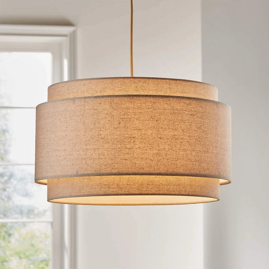 Hayden Modern Linen Drum Pendant Light