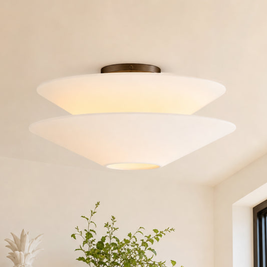 Heidi Modern Linen Flush Mount Ceiling Light