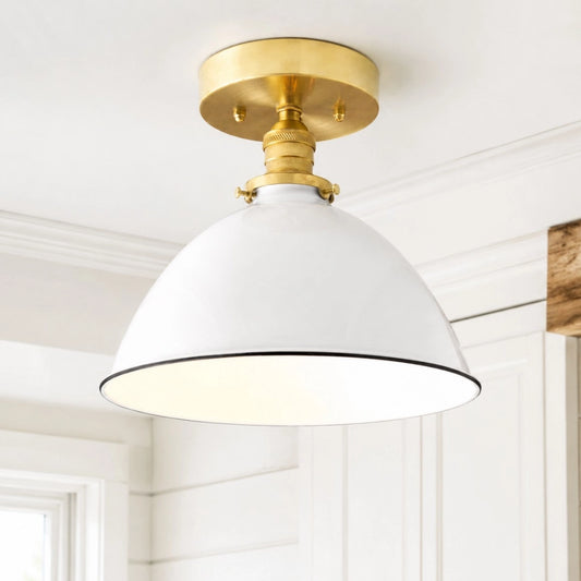 Hesperine Modern Farmhouse White Shade Ceiling Lamp