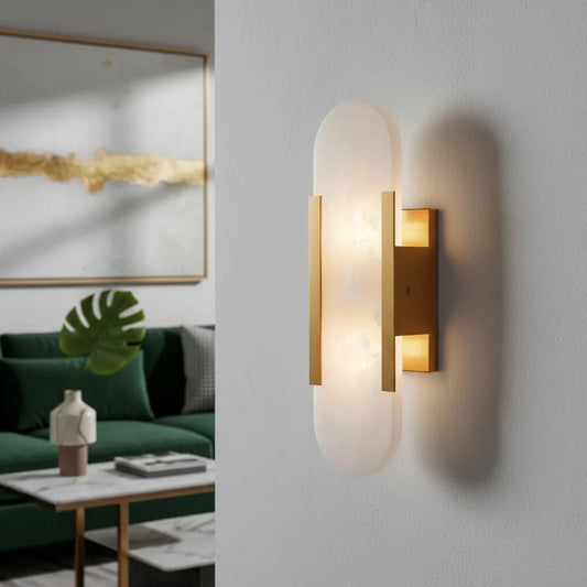 Hildur Modern Alabaster Vertical Wall Sconce