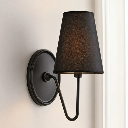 Hilwen Retro Metal Linen Shade Wall Sconce