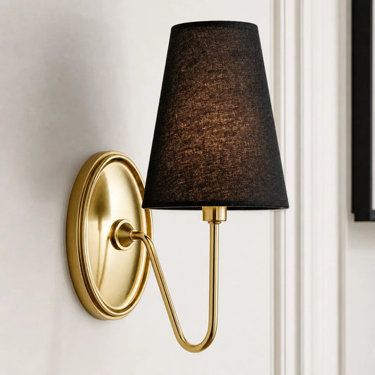 Hilwen Retro Metal Linen Shade Wall Sconce