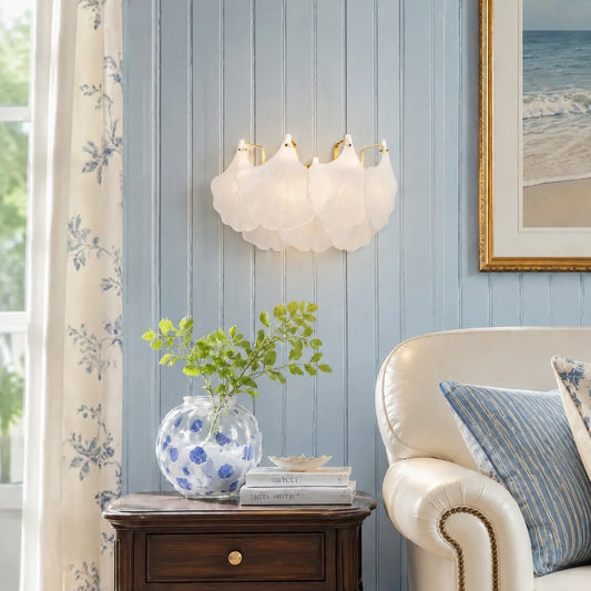 Hiorin Modern Ginkgo Scallop Glass Wall Sconce