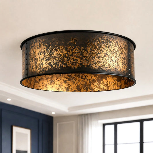 Rylwen Vintage Bronze Drum Metal Ceiling Light