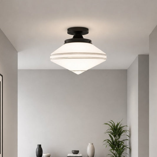 Idelle Art Deco Glass Pointed Globe Ceiling Light