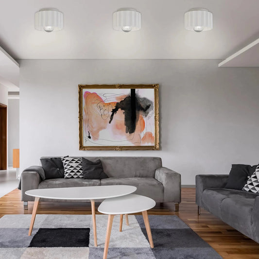 Idris Modern Ceramic Fluted Flush Mount Ceiling Light