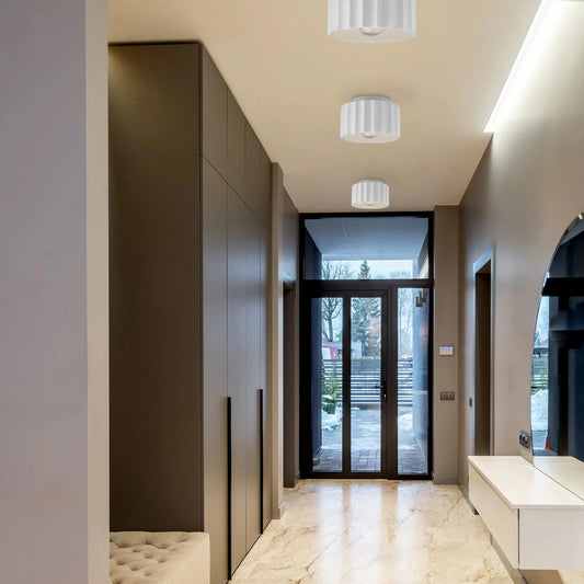 Idris Modern Ceramic Fluted Flush Mount Ceiling Light