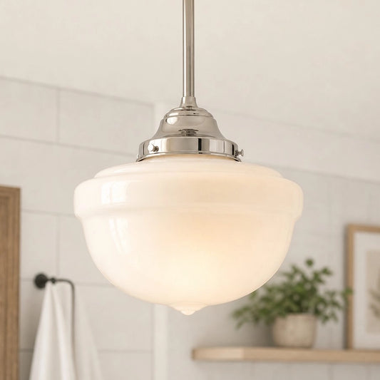 Idris Modern White Glass Pendant Light