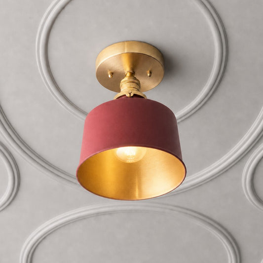 Illyana Modern Hardwired Brass Metal Bucket Ceiling Light