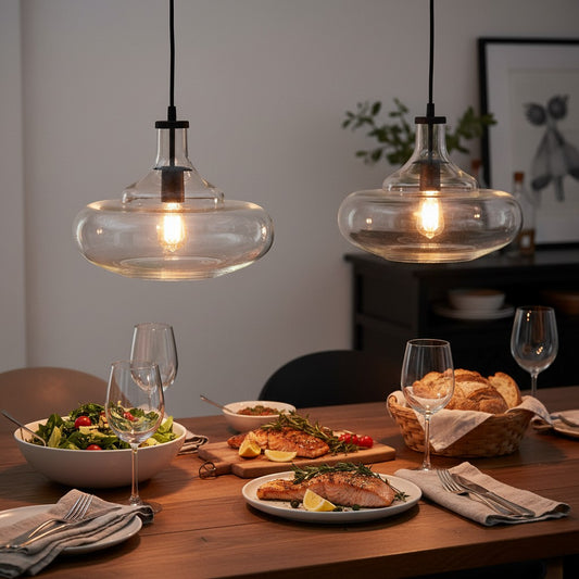 Industrial Gourd Glass Shade  Pendant Light