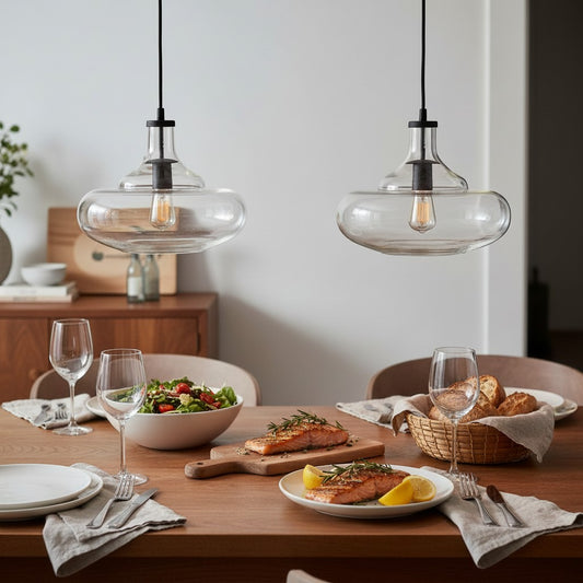 Industrial Gourd Glass Shade  Pendant Light