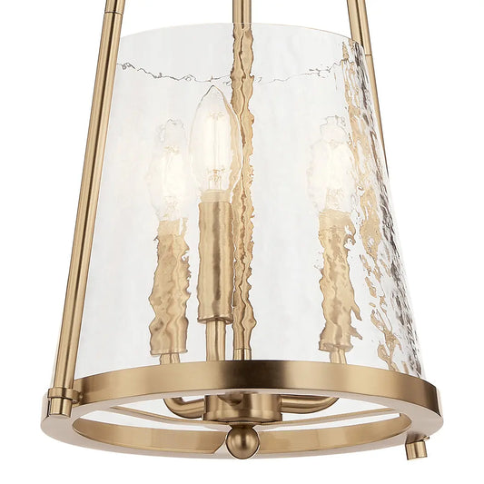 Ismena Industrial Flared Hammered Glass Pendant Light