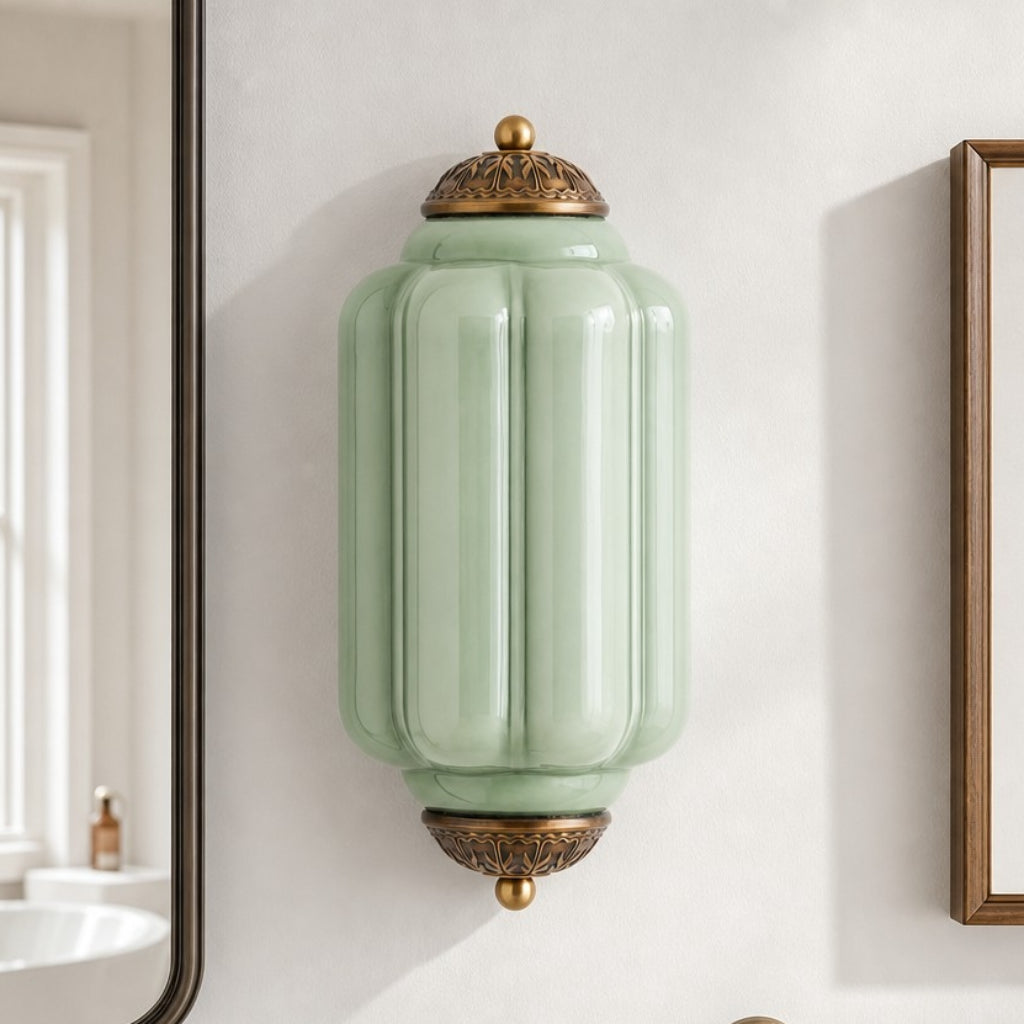 Eloise Vintage Scallop Milk Glass Flush Wall Light | Mergelighting ...