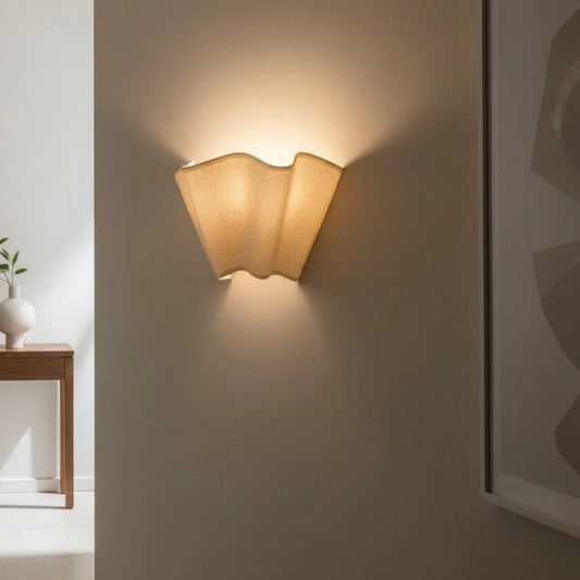 Issac Modern Ivory Floral Linen Wall Lamp