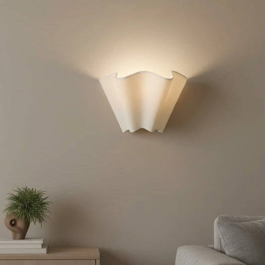 Issac Modern Ivory Floral Linen Wall Lamp