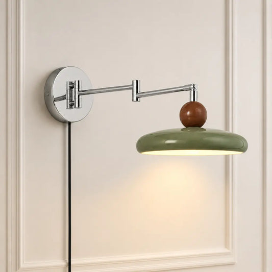 Janeka Modern Glossy Metal Adjustable Swing Arm Wall Light