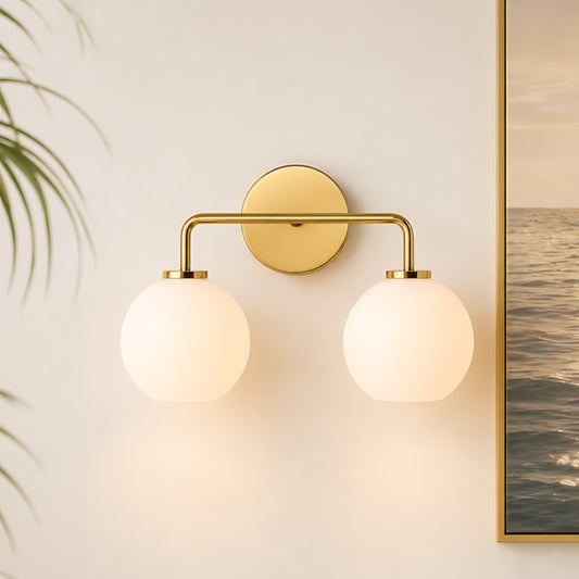 Janice Modern Globe Sculptural Glass Vanity Light