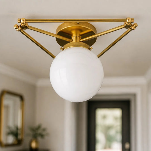 Jaspe Modern Multi‑Use Milk Glass Globe Ceiling/Wall Light