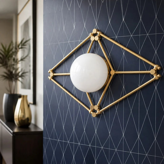 Jorne Modern Geometric Milk Glass Wall / Ceiling Light