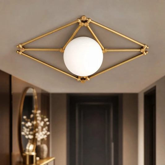 Jorne Modern Geometric Milk Glass Wall / Ceiling Light