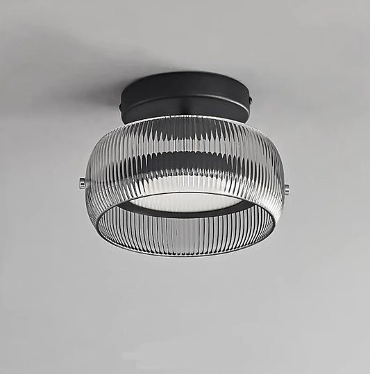 Jude Modern Ribbed Glass Dome Ceiling Light