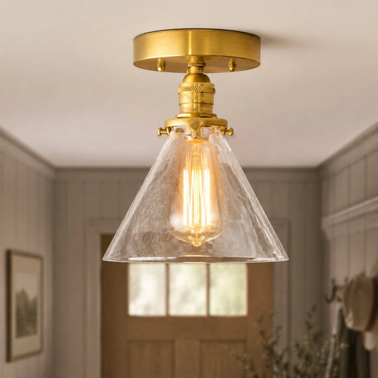 Juniper Farmhouse Cone Clear Glass Ceiling Light