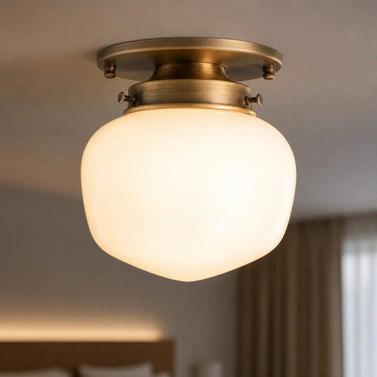 Kabt Modern Classic Opal Glass Flush Mount Ceiling Light